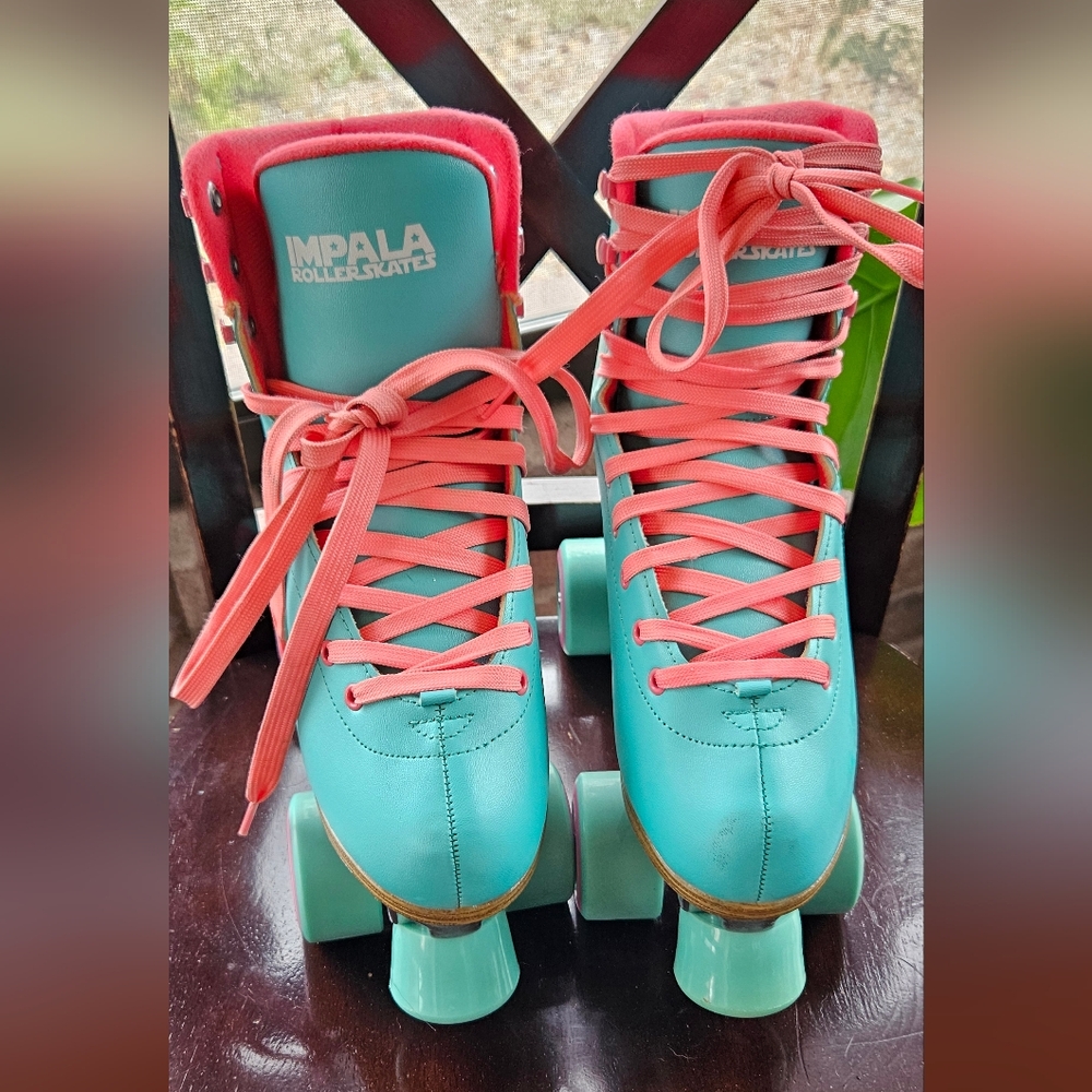 Impala Women's Vibrant Teal and Pink Roller Skates